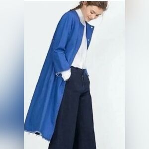 ZARA  TRAFALUC OUTER WEAR COLLECTION Blue Long Jean Coat